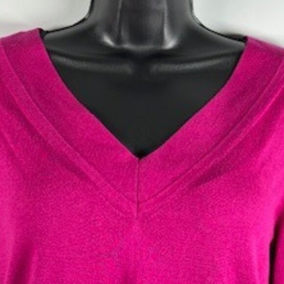 Banana Republic Silk Cashmere Sweater, Deep Pink, Luxury, Barbie, M US - Picture 2 of 6